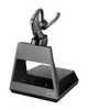 A wireless headset and its charging base are displayed against a white background. Podgląd zdjęcia produktu