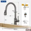 Küchenarmatur Grau, Ausziehbar Wasserhahn Küche mit 2 Produktbild-Vorschau 3
