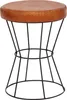 FineBuy Pouf in vera pelle / metallo 35 x 48 x 35 cm Pouf Anteprima dell’immagine prodotto 6