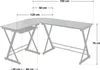 A diagram showing the dimensions of an L-shaped desk. Voir les images du produit