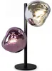 Tischlampe Glas Weiß Lila E14 2-flammig 40 cm Produktbild-Vorschau 2