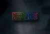 A Razer BlackWidow V3 Pro gaming keyboard with RGB lighting is shown from a top-down perspective against a dark, smoky background. Produktbild-Vorschau