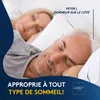 A couple sleeping in bed, with text overlay promoting a product. Produktbild-Vorschau