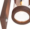 Close-up view of a brown outdoor wall light with a motion sensor. Náhled obrázku produktu