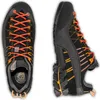 Zustiegsschuhe "Hyper GTX" von La Sportiva in Schwarz mit orangefarbenen Schnürsenkeln und gelben Akzenten. Anteprima dell’immagine prodotto