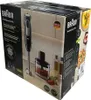 A product box for a Braun MultiQuick 5 Pro immersion blender, showing the blender and some of its accessories, along with images of food. Produktbild-Vorschau