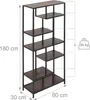 Relaxdays 4052025520144, Ciemny brąz, 6 pół., Drewno, Stal, Podgląd zdjęcia produktu 4