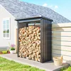 Outsunny Kaminholzregal Außen Stahl 150 x 66,5 x 150 cm Produktbild-Vorschau 2