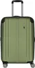 A green suitcase with a silver telescopic handle and black wheels, set against a white background. Produktbild-Vorschau