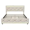 Letto imbottito INONEFT, 160x200 cm, con USB e LED, letto Anteprima dell’immagine prodotto 9