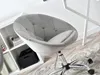 Křeslo na kolečkách DERIAN - světle šedé / chrom Náhled obrázku produktu 3