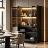 Vitrine LED moderne, noir mat, hauteur 120 cm, vitrine sur Voir les images du produit 2