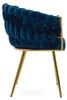 Geflochtener Stuhl ROSA GOLD in Marineblau mit goldenen Produktbild-Vorschau 8