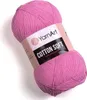 A ball of pink yarn with a label. Podgląd zdjęcia produktu
