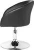 A black leather-look armchair with a chrome base, shown from the side against a white background. Produktbild-Vorschau