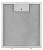 A close-up view of a metal mesh range hood filter with a white plastic frame and a small gray plastic component on top. Produktbild-Vorschau