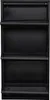 A black metal shoe cabinet with three flip-down doors. Náhľad obrázku produktu