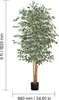 VEVOR Ficus artificiel, 1,8 m, avec pot noir, plante ficus Voir les images du produit 8