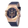 Maserati Herren Uhr POTENZA Analog Leder Armband blau Produktbild-Vorschau 24