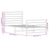 Line drawing with dimensions of a metal bed frame. Anteprima dell’immagine prodotto