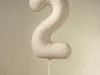 Folieballon, cijfer "2", 86 cm, lichtbeige Productafbeelding-voorbeeld 3