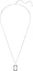 A silver necklace with a clear, octagonal pendant is displayed against a white background. Produktbild-Vorschau