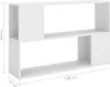 A white shelf unit with measurements indicated. Anteprima dell’immagine prodotto