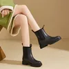 ASKSA Damen Gefuettert Wasserdicht Gummistiefel Halbhohe Produktbild-Vorschau 4