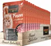 A display box of Leonardo cat food pouches, featuring a cat and product details. Produktbild-Vorschau