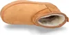 A single brown slipper with a fluffy cream interior is shown from a side-angle on a white background. Produktbild-Vorschau