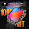 A close-up marketing image of a smartwatch, showcasing its screen and features. Produktbild-Vorschau