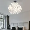 Deckenleuchte, Metall, Blätter-Design, Chrom, weiß, H 58 cm Produktbild-Vorschau 4