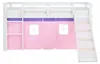 Homestyle4u Hochbett 90x200 Rutsche Lattenrost Vorhang Rosa Produktbild-Vorschau 8