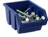 A blue plastic storage bin filled with various metal bolts and screws, presented against a white background. Anteprima dell’immagine prodotto