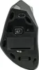 The underside of a black ergonomic computer mouse. Produktbild-Vorschau