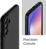 Close-up views of a black phone case, highlighting its camera cutouts and precision cutouts for ports. Produktbild-Vorschau