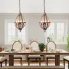 Lampadario rustico in vimini - design a 4 luci in legno a Anteprima dell’immagine prodotto 7
