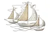 Gilde Wandrelief, Boot, "3 Segelschiffe", Metall, Podgląd zdjęcia produktu 2