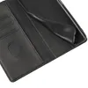 A close-up view of the inside of a black leather phone case. Produktbild-Vorschau