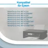 A list of compatible Epson printer models with an illustration of a printer. Produktbild-Vorschau