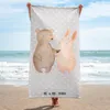 Mr. & Mrs. Panda Handtuch Bär und Hase Umarmen - Grau Produktbild-Vorschau 2
