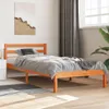 vidaXL Massivholzbett ohne Matratze Wachsbraun 90x200 Produktbild-Vorschau 2