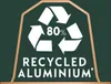 A graphic indicating that the product is made of 80% recycled aluminum. Produktbild-Vorschau