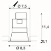 Technical drawing with dimensions of a downlight. Produktbild-Vorschau