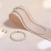 Perlen Schmuck Set Damen, Elegante Perlenkette Armband & Produktbild-Vorschau 6