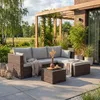 BEAUTYSOFA | SEVILLA Polyrattan Gartenlounge Braun – Produktbild-Vorschau 8