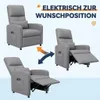Fernsehsessel Elektrisch Grau mit liegefunktion, Produktbild-Vorschau 9