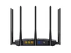 The back view of a black Tenda TX2 Pro WLAN router with multiple antennas and ports. Podgląd zdjęcia produktu