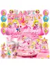 10 Personen Geburtstagsdeko Set Prinzessin Partygeschirr Produktbild-Vorschau 6
