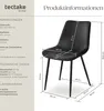 tectake® Set Stuhl Monroe gepolstert, in Samtoptik 48 x 59 Produktbild-Vorschau 5